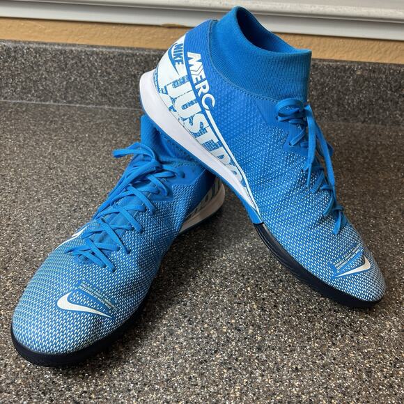 NIKE MERCURIAL SUPERFLY 7 ACADEMY IC INDOOR SOCCER MEN\'S SIZE 12 BLUE AT7979-414 main image 11